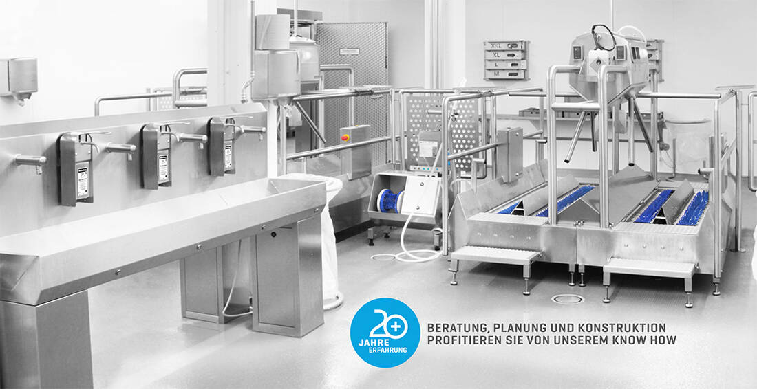 Zwangsgeführte, in Raum geplante, Personal-Hygieneschleuse | Mohn GmbH