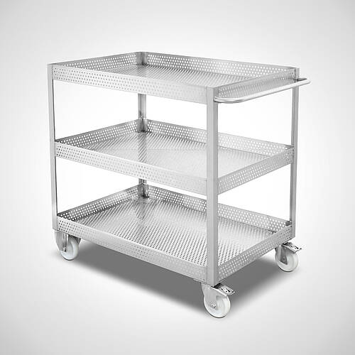 Parts cleaning trolley/drainage trolley made of perforated stainless steel sheet, type ETW-LB-3, Art. No. 49.00.04.15 