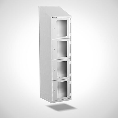 Wall-mounted stainless steel compartment locker with doors, type FSA4-WH-VA-EU 1 compartment - 400 mm compartment width, art. no. 46.10.05.21 