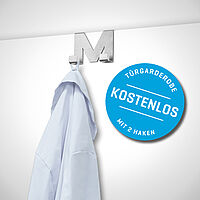 Türgarderobe für Bürotür als Kittelgarderobe