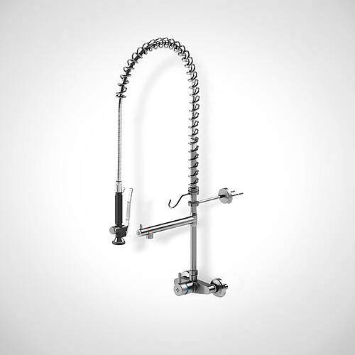 Dishwashing shower type GWBEH-2 L/W Highline V4A, 2-hole wall-mounted mixer tap, item no. 93.00.00.91