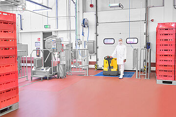 Personnel hygiene station with PROFILGATE wheel cleaning Meat and sausage company (Perwenitz, Germany | Mohn GmbH