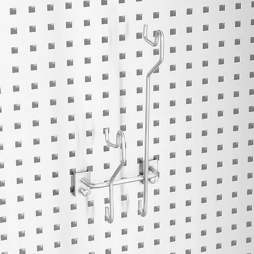 Gehörschutzhakenleiste Typ HL-EG/LW-2 für Lochwand, Kapazität: 2 Gehörschütze, Art.-Nr. 44.20.04.28 