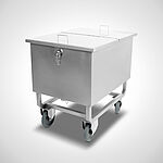 Tub trolley with right-angled corners, ID 15-60251 with optional lid 