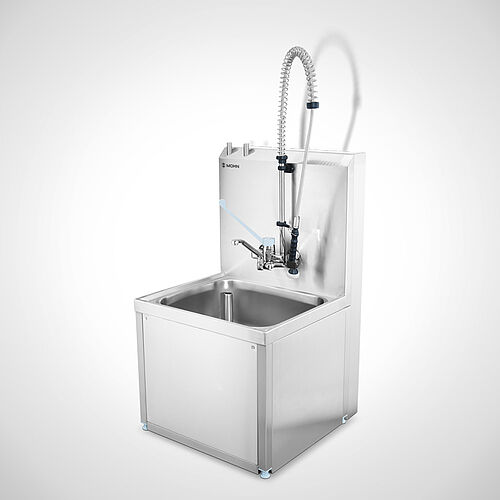 Parts washing station with feet, fully covered Type TW-S 60-50 SON with optionally dish shower, art. no. 22-65037-3.1+93.00.00.36 