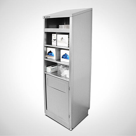 Edelstahl Ausgabe-/Lagerschrank für Einwegbekleidung | Mohn GmbH