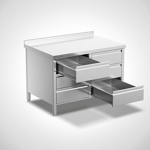 Schubladenschrank aus Edelstahl Typ AS-SCS 2/3 150-80, ID-Nr. 24-60516-1 