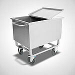 Tub trolley with right-angled corners, ID 15-60251 with optional lid 
