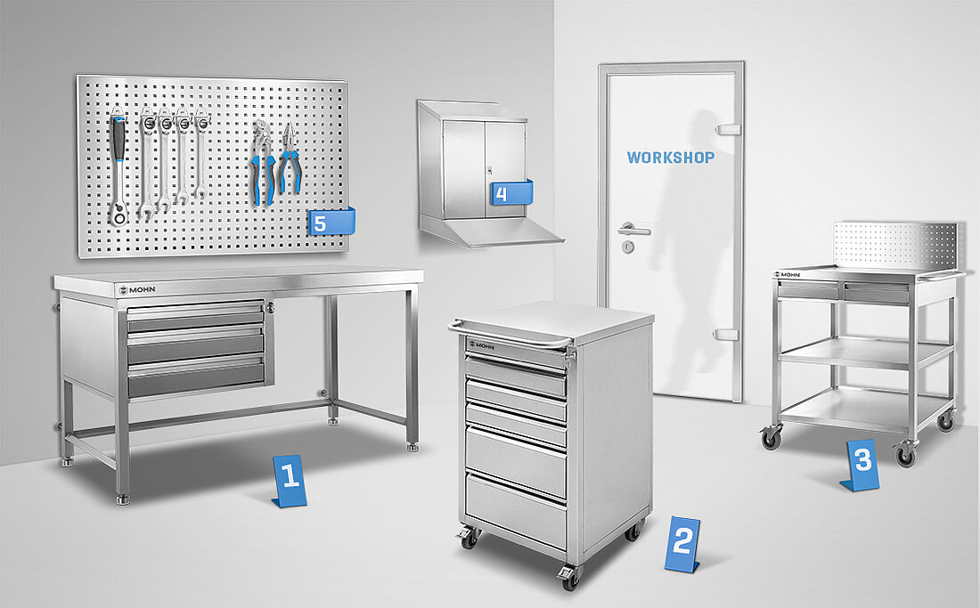 Workshop facilities made of stainless steel any industry | Mohn GmbH