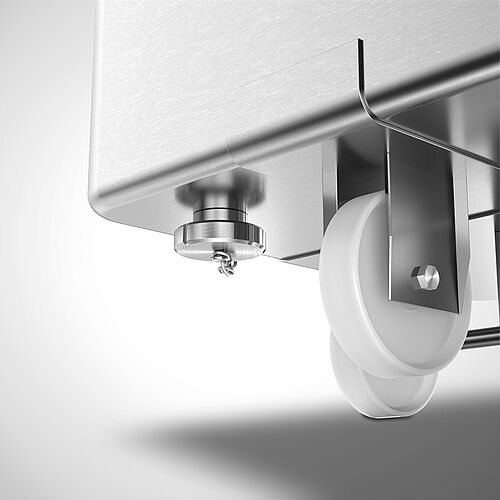 Stainless steel milk screw cap type SCHRV-MI DN50 mounted on the bottom of a cooling container, art. no. 15.00.00.09 