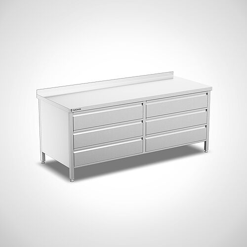 Schubladenschrank aus Edelstahl Typ AS-SCS 2/3 200-80, ID-Nr. 24-60516-2 