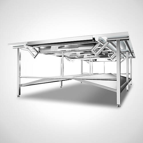 Beidseitig bedienbarer Highline Zerlege- und Sortiertisch Typ ZST-2 HL 2/6 300-180, Art.-Nr. 30.00.23.05 