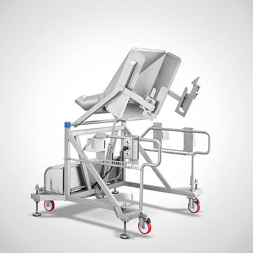 Fahrbarer Swing-Loader Typ SL-HBW-F 350-1400 mit Trichterschütte zur Tischentleerung, ID 25-62144-2.1 