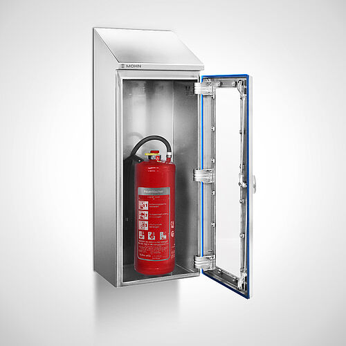 Hygienic Design Feuerlöscher-Schrank aus Edelstahl Typ FLS-W Highline, Art.-Nr. 44.20.09.06 mit 6 kg Feuerlöscher