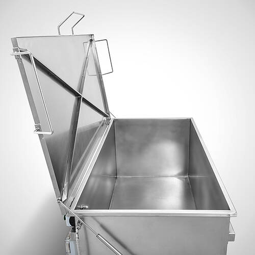 Preparation basin (container) for plastination type PPB 200-100, ID 24-63089, detail reinforced lid construction 