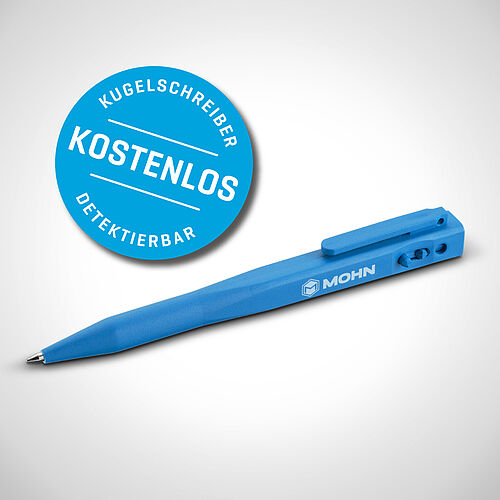 Detektierbarer Druckkugelschreiber mit Clip Typ KGS-D MOHN -KOSTENLOS- 