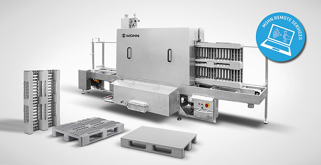 Pallet washing systems from Mohn - NOW WITH MOHN REMOTE MAINTENANCE 