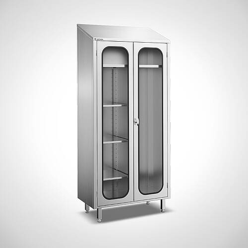 Stainless steel storage cabinet with full-length divider, Model ASD-TD Highline 95-50, Item No. 44.20.00.25 