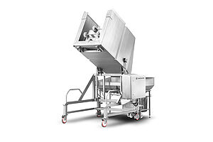 Swing-Loader Typ SL-GB-GL-1000-1200 für Großboxen mit Doppeltrichterschütte für Normwagen (Option) und Aufnahme für Normwagen (Option), Id-Nr. 24-62278 