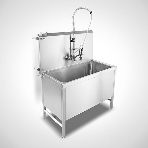 Parts washing station with feet Type TW-S 120-65 with optionally dish shower, art. no. 12.00.00.61+93.00.00.36 