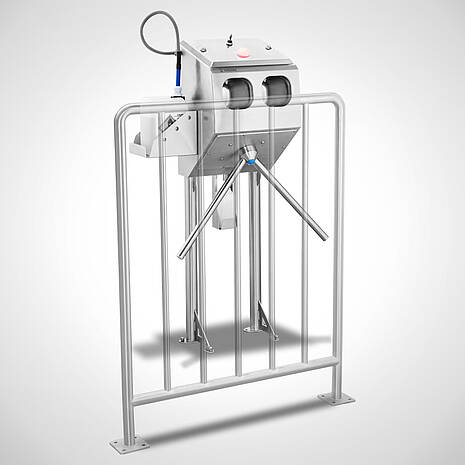 Automatic hand soap dispenser with 2-arm turnstile (anti-panic) type SCS-2-A Highline | Mohn GmbH