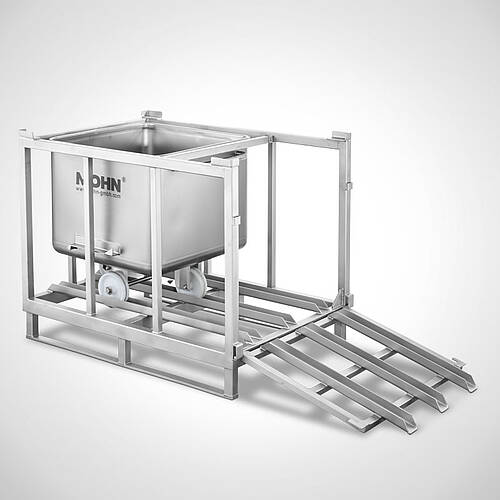 Transport rack with 2 skids for 1 x 200-liter cutter cart, Type TG-HBW 200-1, Item No. 40.00.02.34 