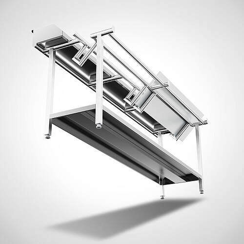 Ergonomischer Stufenarbeitstisch Highline Typ SAD-B 240-70 HL mit 1 Ablageboden, Art.-Nr. 33.00.04.53 