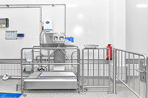 Check-In Station II-1500 Ecoline personnel hygiene checkpoint, left-to-right passage with railing gate, ID No. 24-62670.4.1 