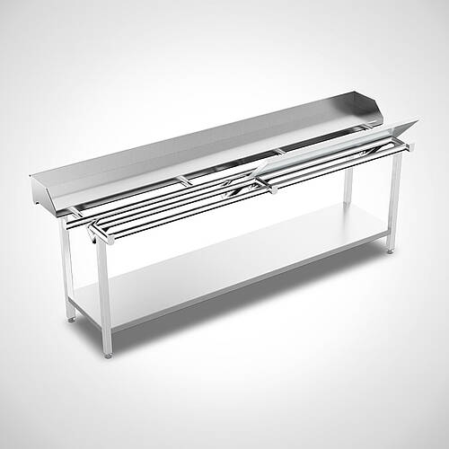 Ergonomischer Stufenarbeitstisch Highline Typ SAD-B 240-70 HL mit 1 Ablageboden, Art.-Nr. 33.00.04.53 