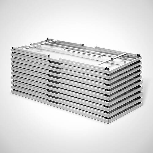 Work table for self-assembly type AT-H-Z 200-90 | One pallet can easily accommodate up to 10 disassembled tables 