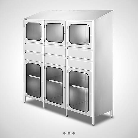 Ablage-/Schubladenschrank Highline Typ AS-3-SL-211/65 SON - gefertigt aus Edelstahl 1.4301 | Mohn GmbH