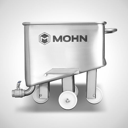 Lifting and loading trolley with ball valve and 15° container base slope Type HBW-KH 200, Id-No. 23-62172 
