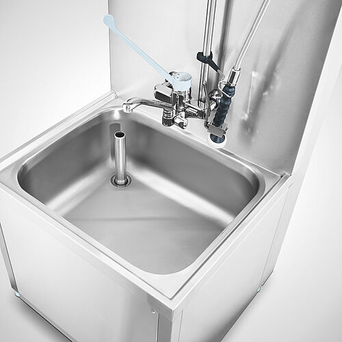 Parts washing station with feet, fully covered Type TW-S 60-50 SON with optionally dish shower, art. no. 22-65037-3.1+93.00.00.36, Detail basin with standpipe valve