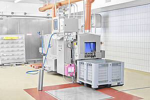 Industrie-Waschanlage zur Reinigung von Schinken Typ SCHWA 200 Highline im Durchlaufverfahren, ID 18-61628 