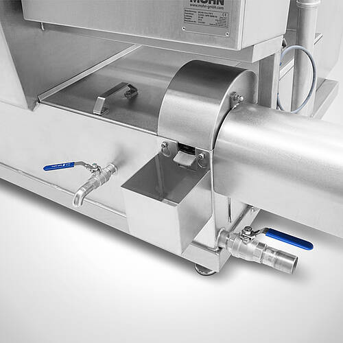 Dreh-Wechselkorb-Waschanlage Typ DWWA-Highline mit Wechselkorb-System, Art.-Nr. 11.10.03.31, Detail Getriebemotor (Ölabscheider) 