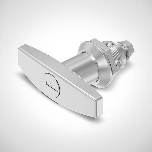 T-handle made of stainless steel with profile cylinder lock without tongue lock TG-S VA, item no. 99.80.09.05 