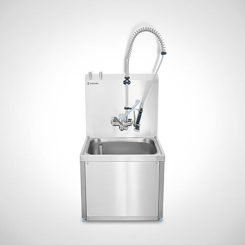 Parts washing station with feet, fully covered Type TW-S 60-50 SON with optionally dish shower, art. no. 22-65037-3.1+93.00.00.36 