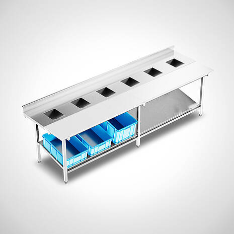 Highline cutting tables, operable from one side made of stainless steel type ZST-1 HL | Mohn GmbH 