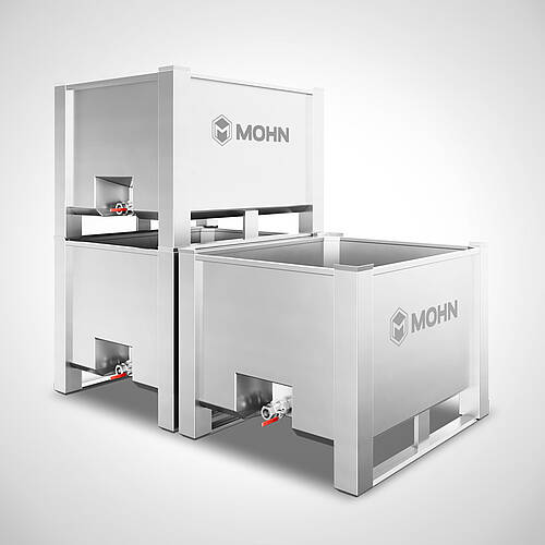 Stainless steel stackable container type STB-AI OG 700 K - in space-saving stackable design, Art. No. 49.00.04.00
