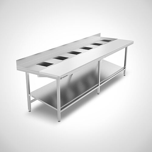 Cutting table / sorting table with discharge chutes type ZST-1-6, art. no. 20.00.23.00 