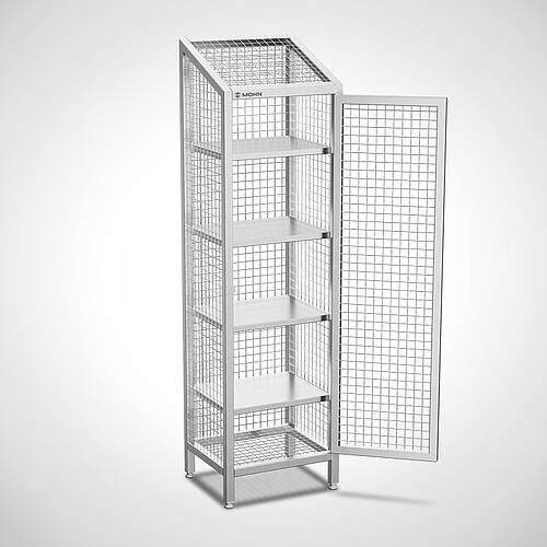 Ablageschrank aus Edelstahl-Drahtgitter Typ ASD-Gitter-60-50, Art.-Nr. 44.30.00.47