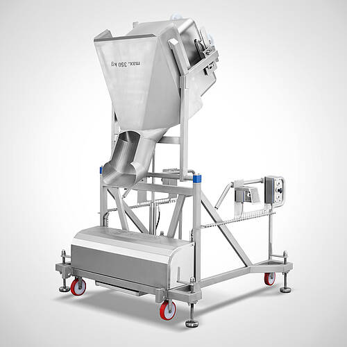 Fahrbarer Swing-Loader Typ SL-HBW-F 350-1400 mit Trichterschütte zur Tischentleerung, ID 25-62144-2.1 