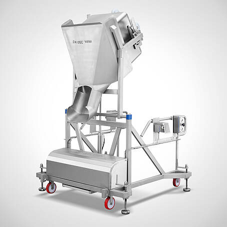 Swing-Loader Typ SL-HBW-F 350 mit Tumblerschütte zur exakten Tumblerbeschickung | Mohn GmbH