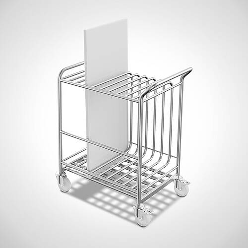 Transport trolley for 10 plastic plates type TWPE-10, art. no. 43.00.00.34 