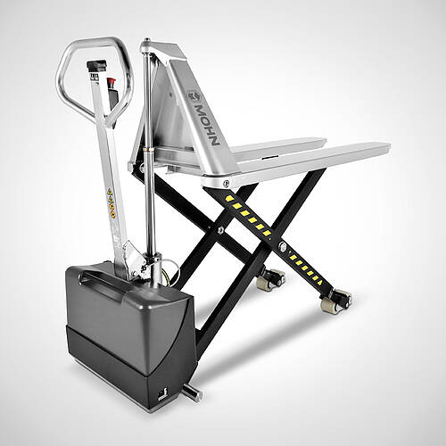 Scheren-Gabelhubwagen Typ SHW-E /Semi-rostfrei mit elektrischer Bedienung, Art.-Nr. 30.00.01.23