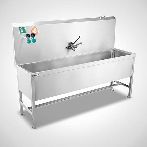 Teilewaschplatz mit 4 Standfüßen Typ TW-G-S 200/59 SON mit optionalem Einhebelmischer und Augendusche, 25-60703-11.1 