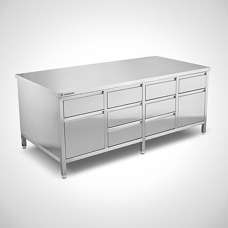 Edelstahl-Schubladenschrank mit 10 Schubladen | Mohn GmbH