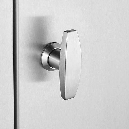 Stainless steel T-handle without profile cylinder lock TG-VA, item no. 99.80.09.06, installation example