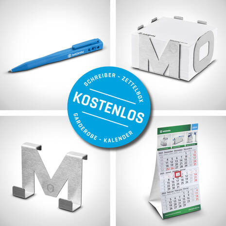 Kostenlose Büroartikel-Produkte - Zettelbox mit Notizblock | Kugelschreiber | Mohn GmbH