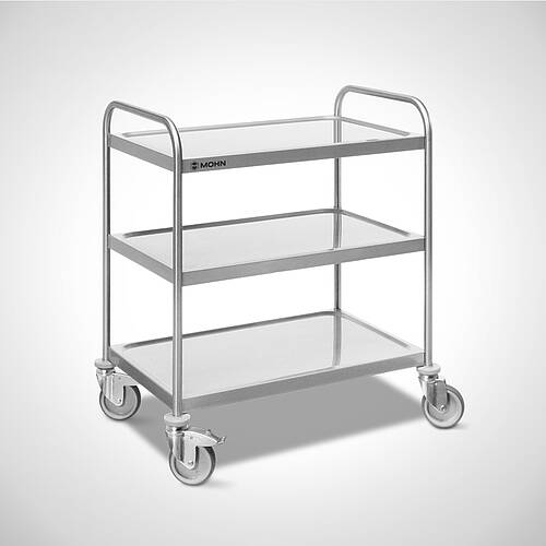 Ecoline serving trolley, collapsible type SW-8-5-3-z Plus with stainless steel swivel castors, Item No. 43.00.02.09 